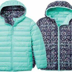 GENUINE Eddie Bauer Youth Reversible Down Jacket Medium 10/12